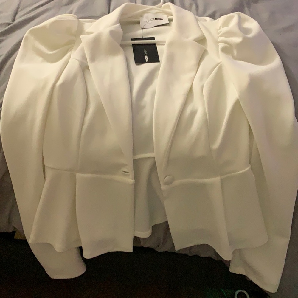 Cream white blouse jacket